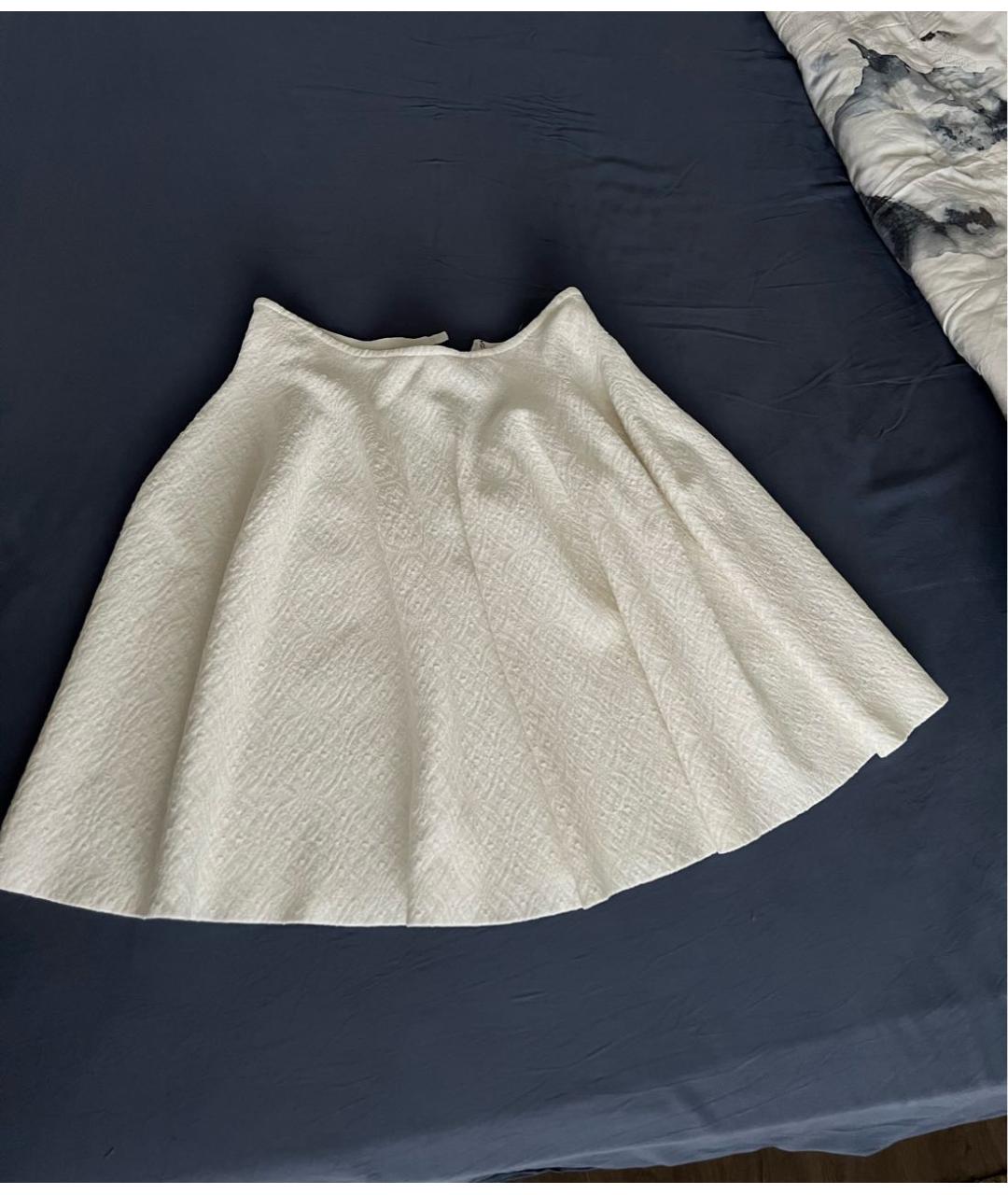ALAIA Белая хлопковая юбка мини, фото 4