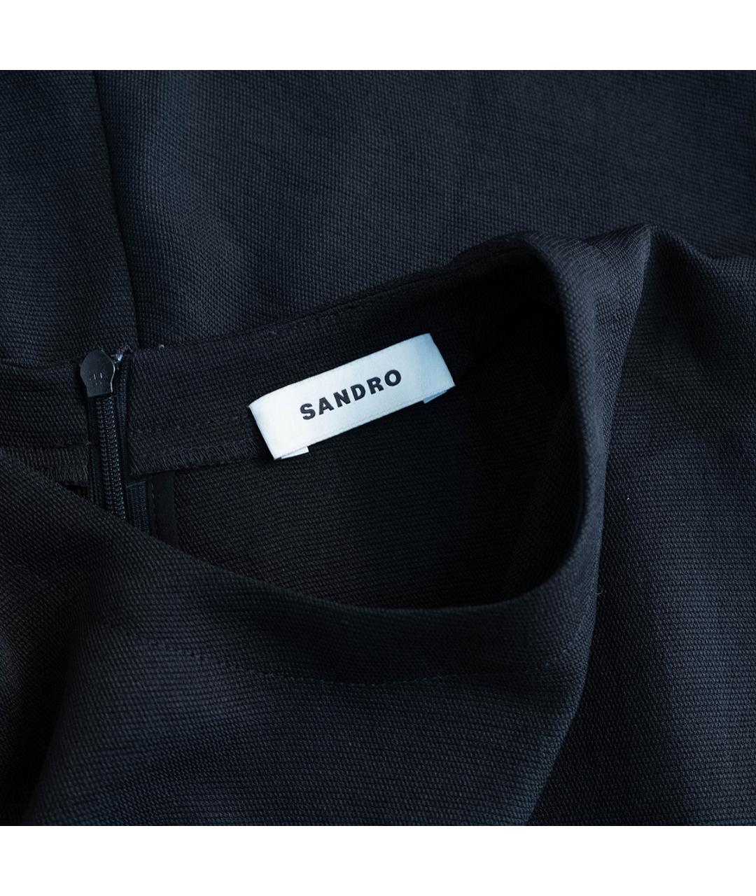 SANDRO Черное полиэстеровое повседневное платье, фото 3