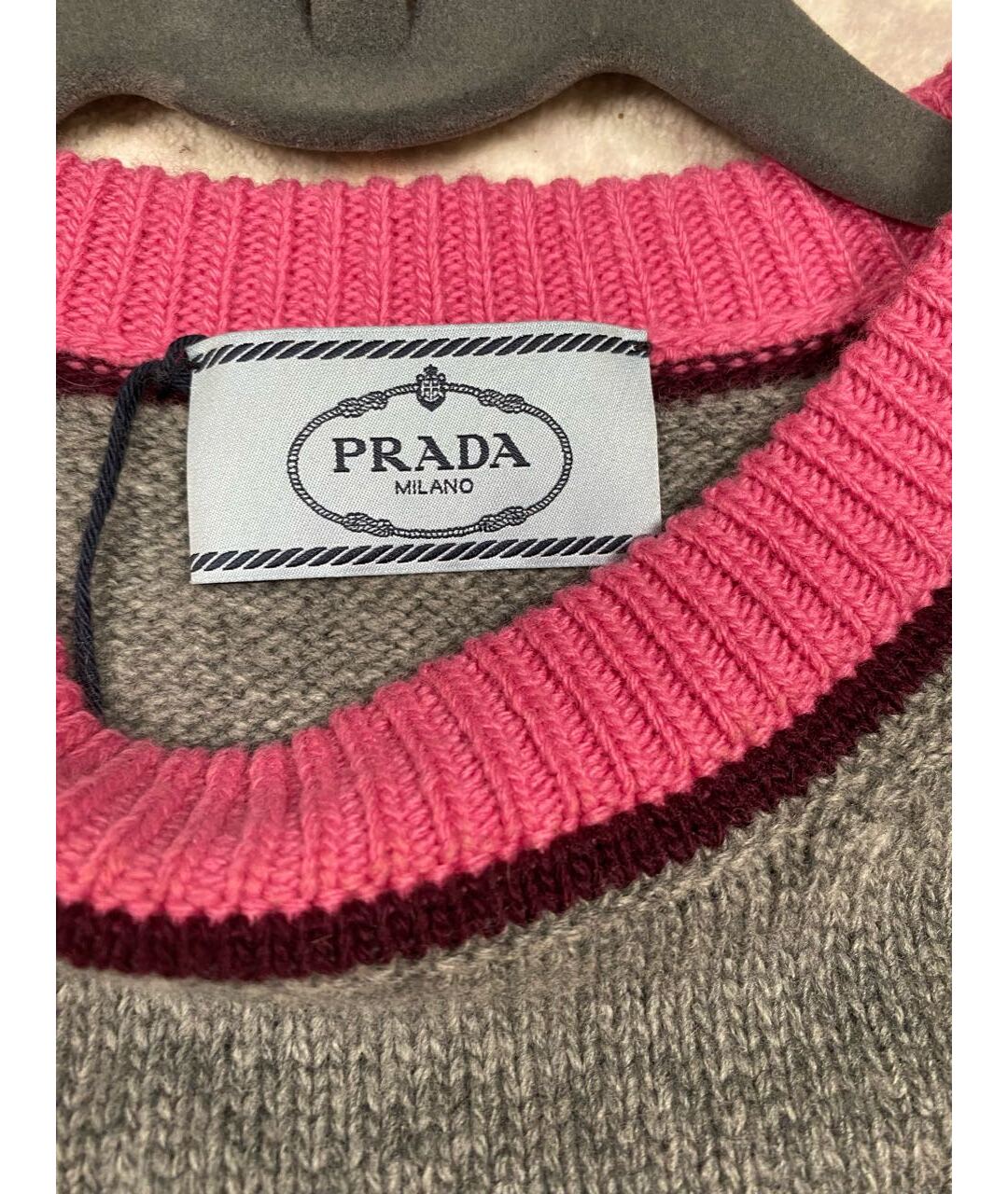 PRADA Бежевый шерстяной джемпер / свитер, фото 3