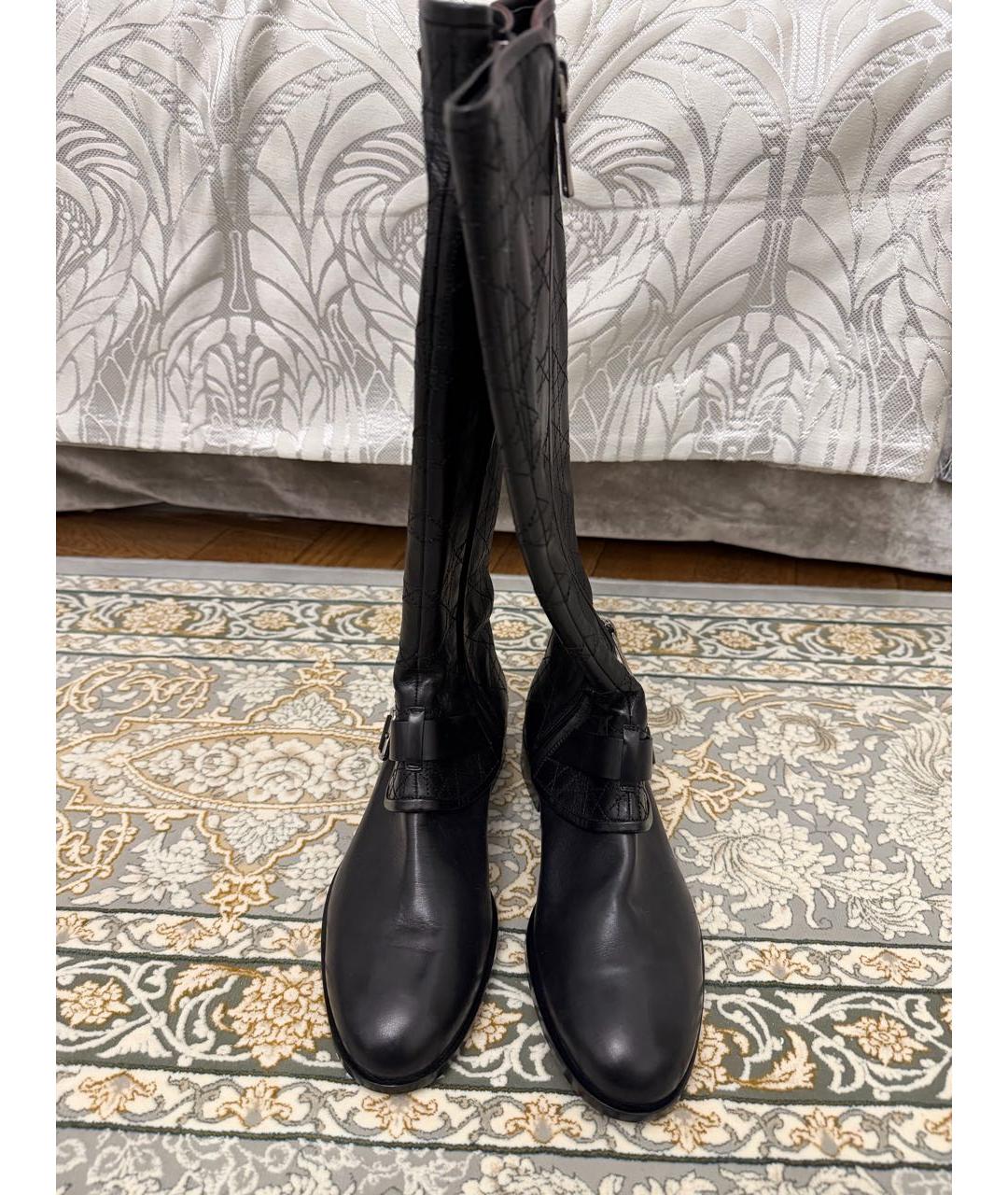 CHRISTIAN DIOR Черные кожаные сапоги, фото 4