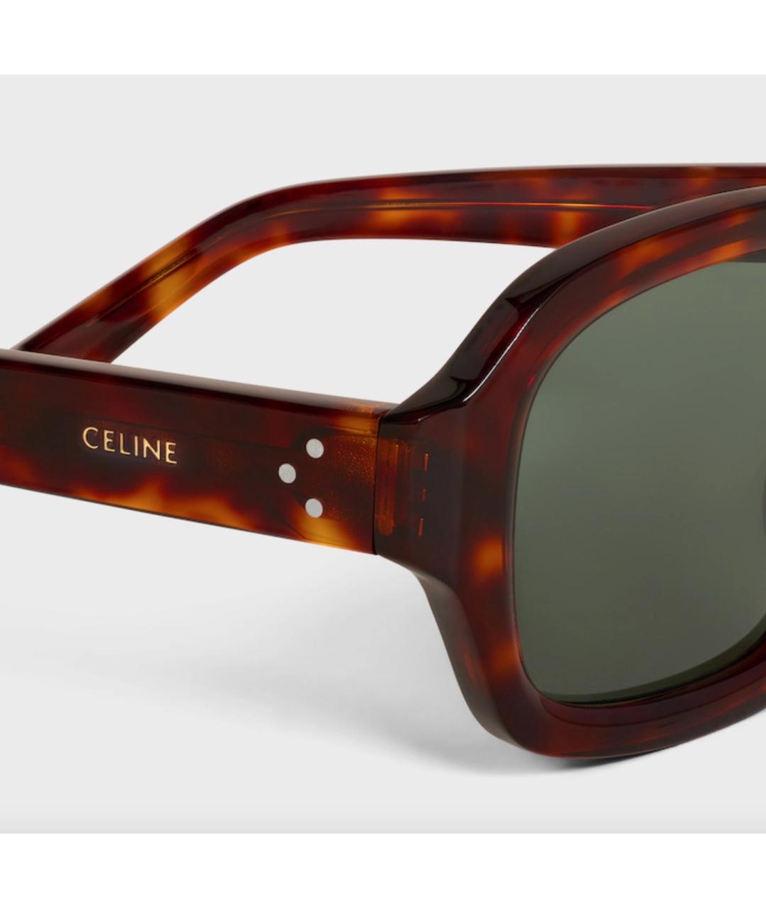 CELINE Коричневые пластиковые солнцезащитные очки, фото 2
