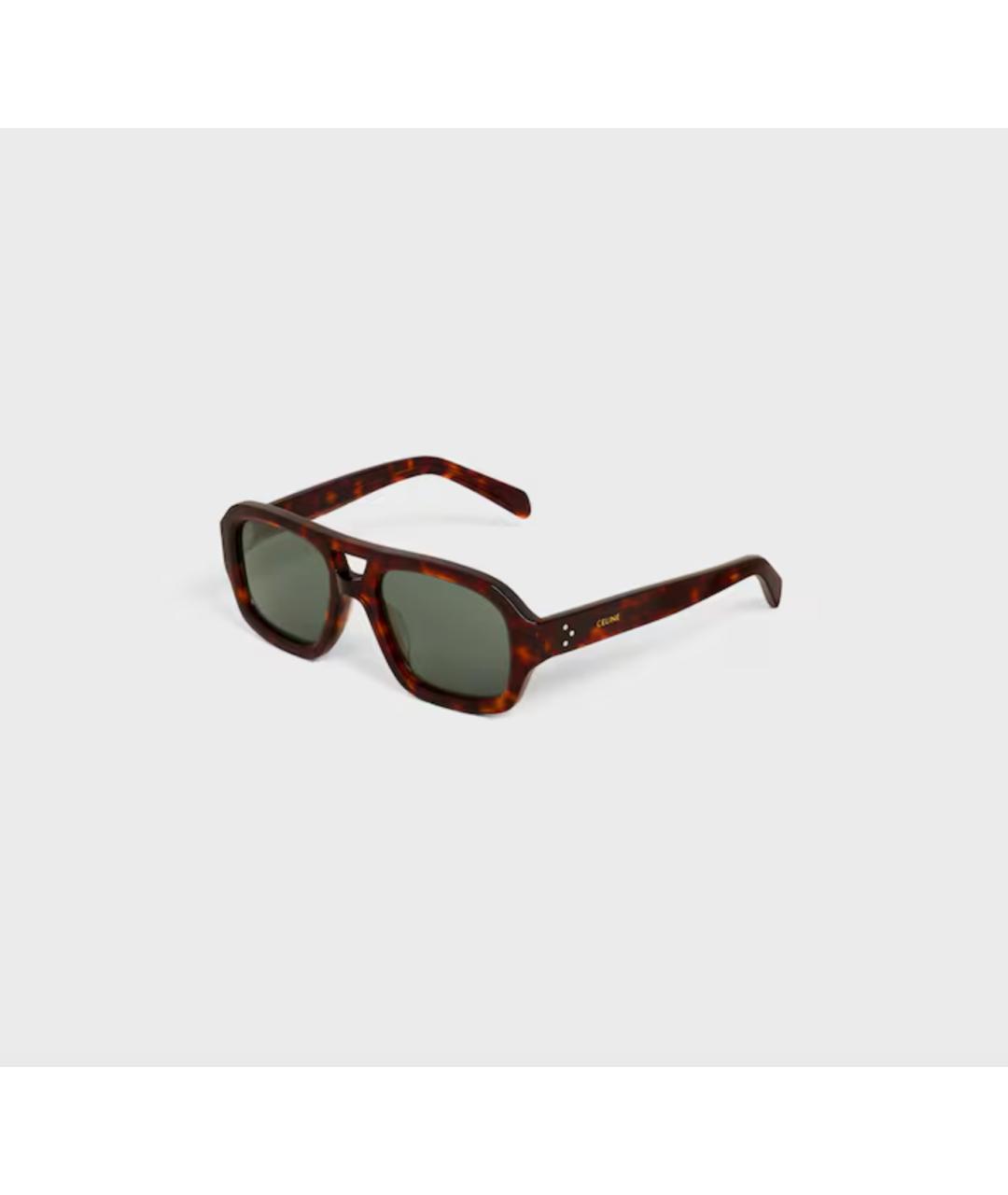 CELINE Коричневые пластиковые солнцезащитные очки, фото 3