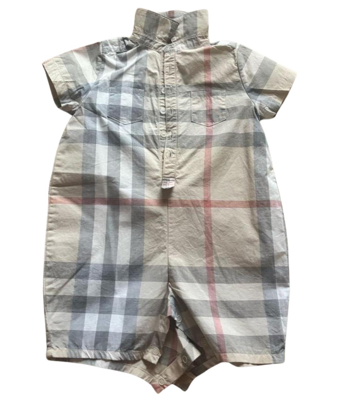BURBERRY Мульти хлопковый боди / песочник, фото 1