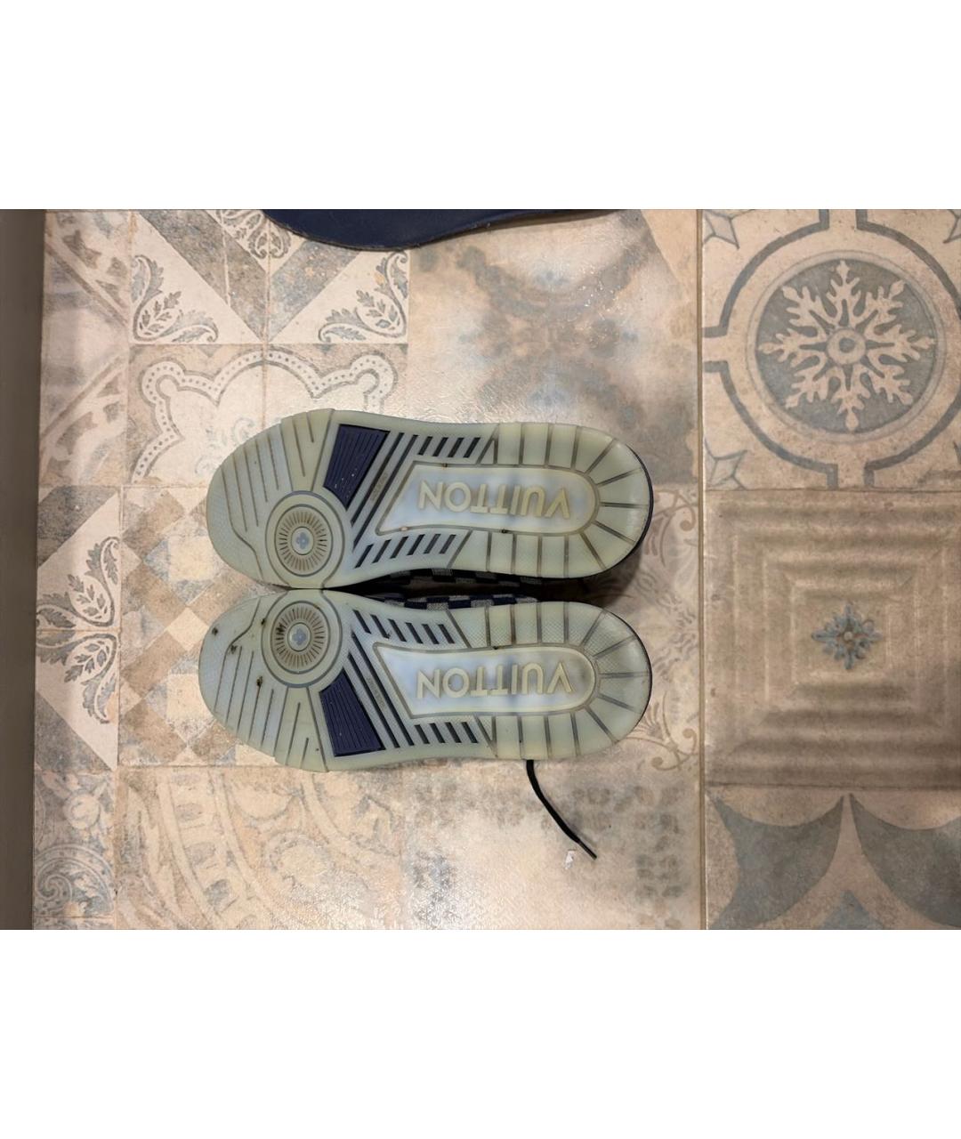 LOUIS VUITTON Синие текстильные низкие кроссовки / кеды, фото 6