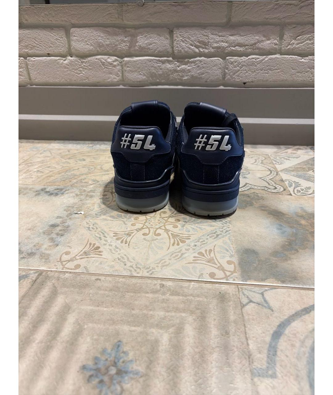 LOUIS VUITTON Синие текстильные низкие кроссовки / кеды, фото 4