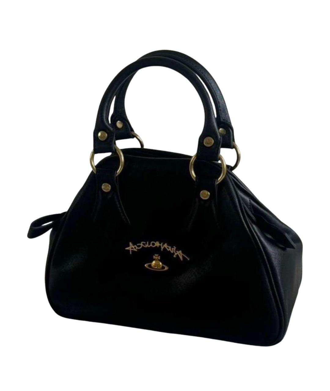 VIVIENNE WESTWOOD Черная сумка с короткими ручками из искусственной кожи, фото 1