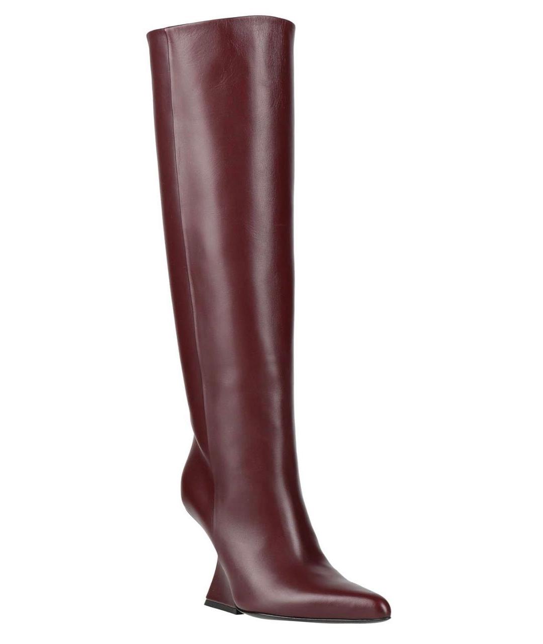 MUGLER Бордовые кожаные сапоги, фото 4