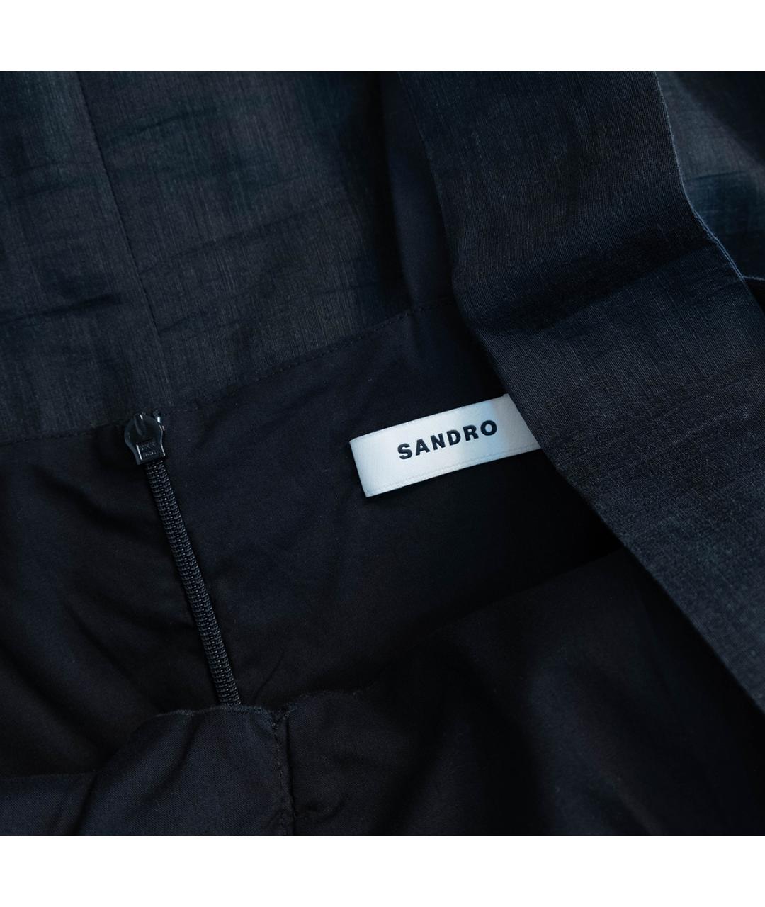 SANDRO Черное повседневное платье, фото 4