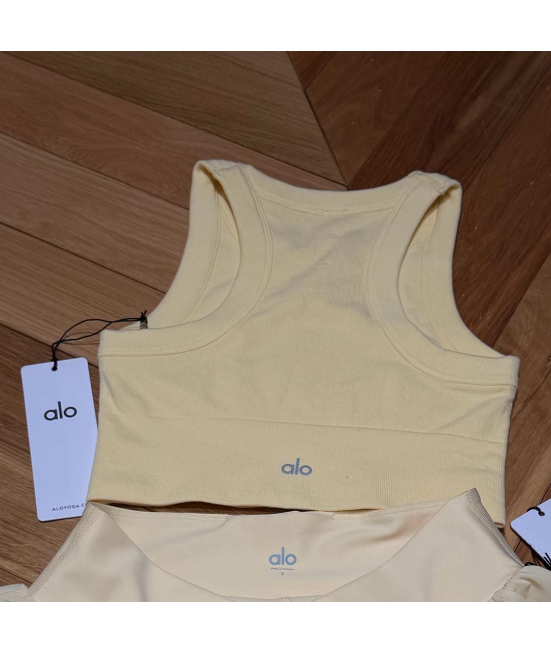 ALO YOGA Желтый хлопковый спортивные костюмы, фото 2