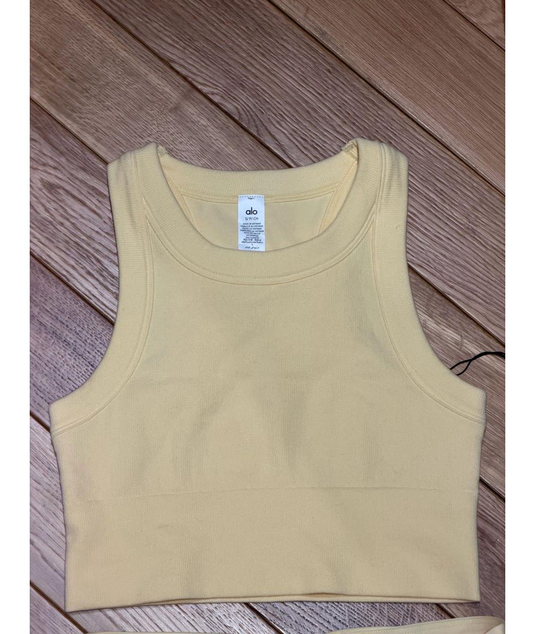 ALO YOGA Желтый хлопковый спортивные костюмы, фото 3