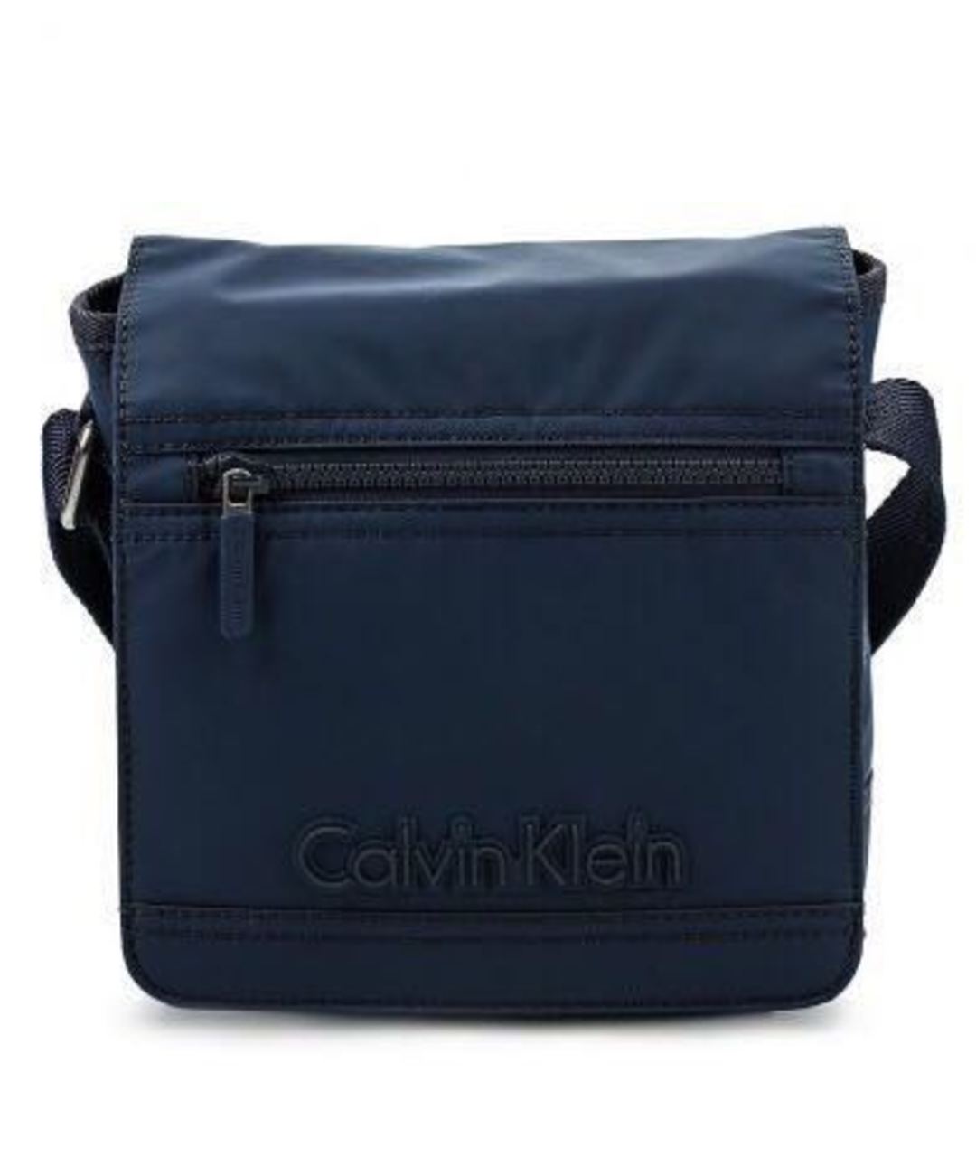 CALVIN KLEIN Темно-синяя тканевая сумка на плечо, фото 1