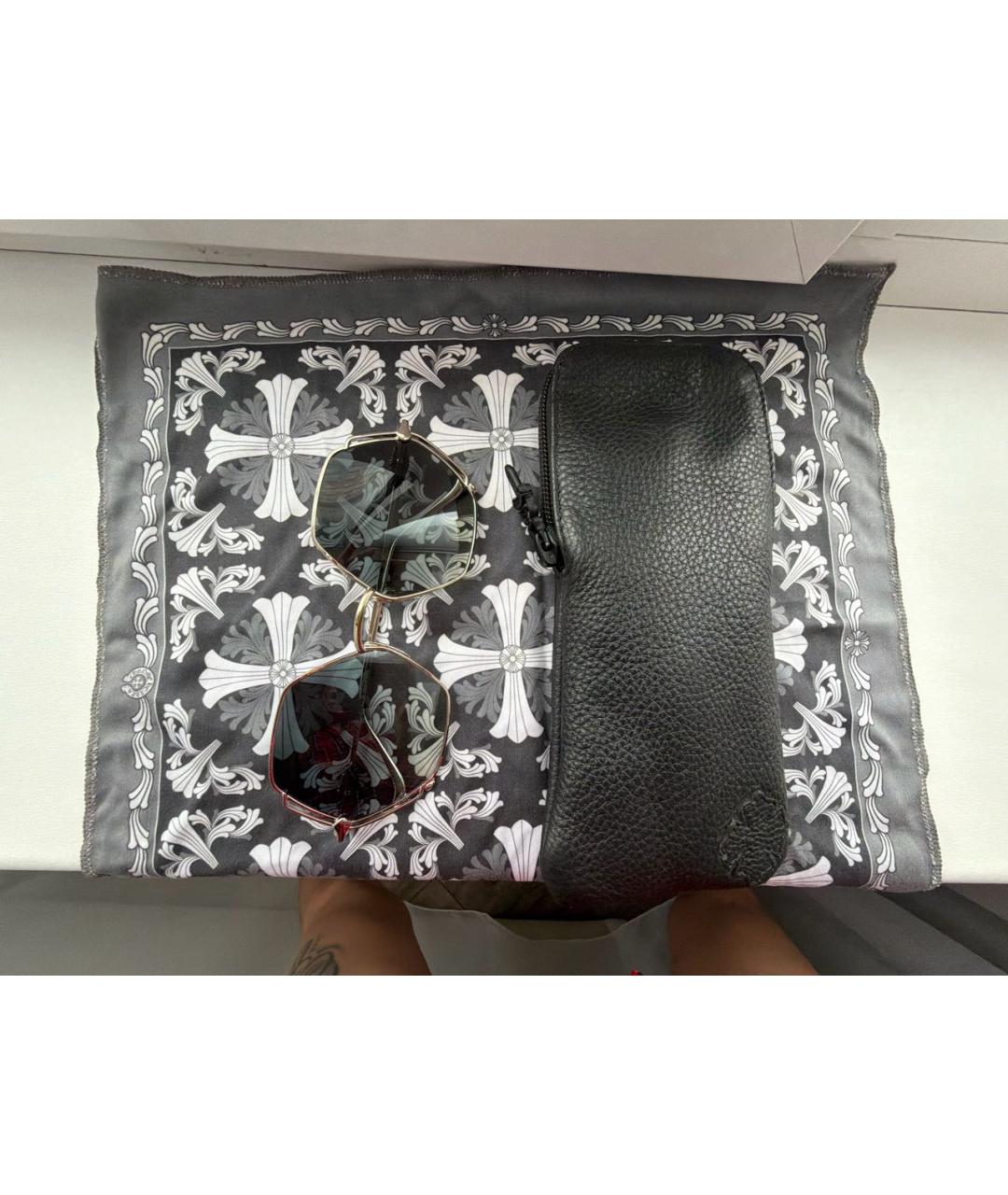 CHROME HEARTS Серебряные металлические солнцезащитные очки, фото 4