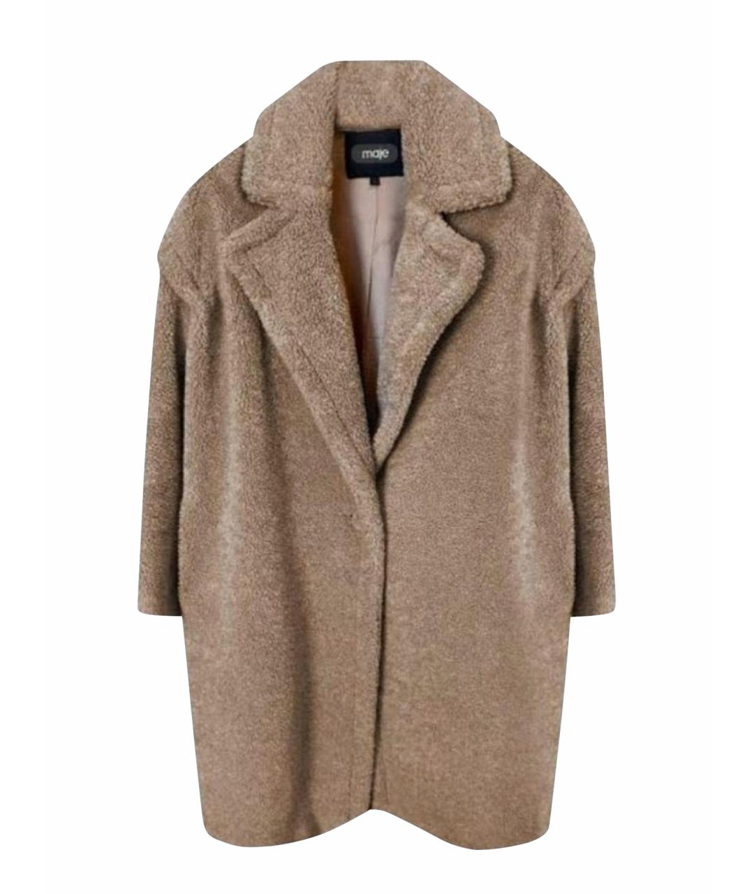 MAJE Коричневая вискозная шуба, фото 1