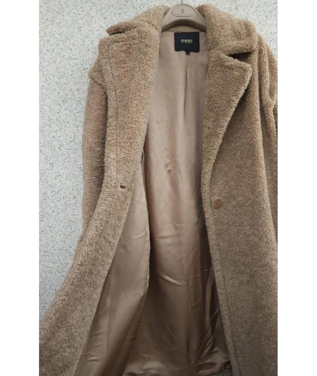 MAJE Коричневая вискозная шуба, фото 5