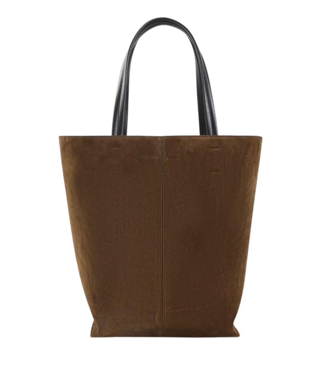 PHOEBE PHILO Коричневая замшевая сумка тоут, фото 1