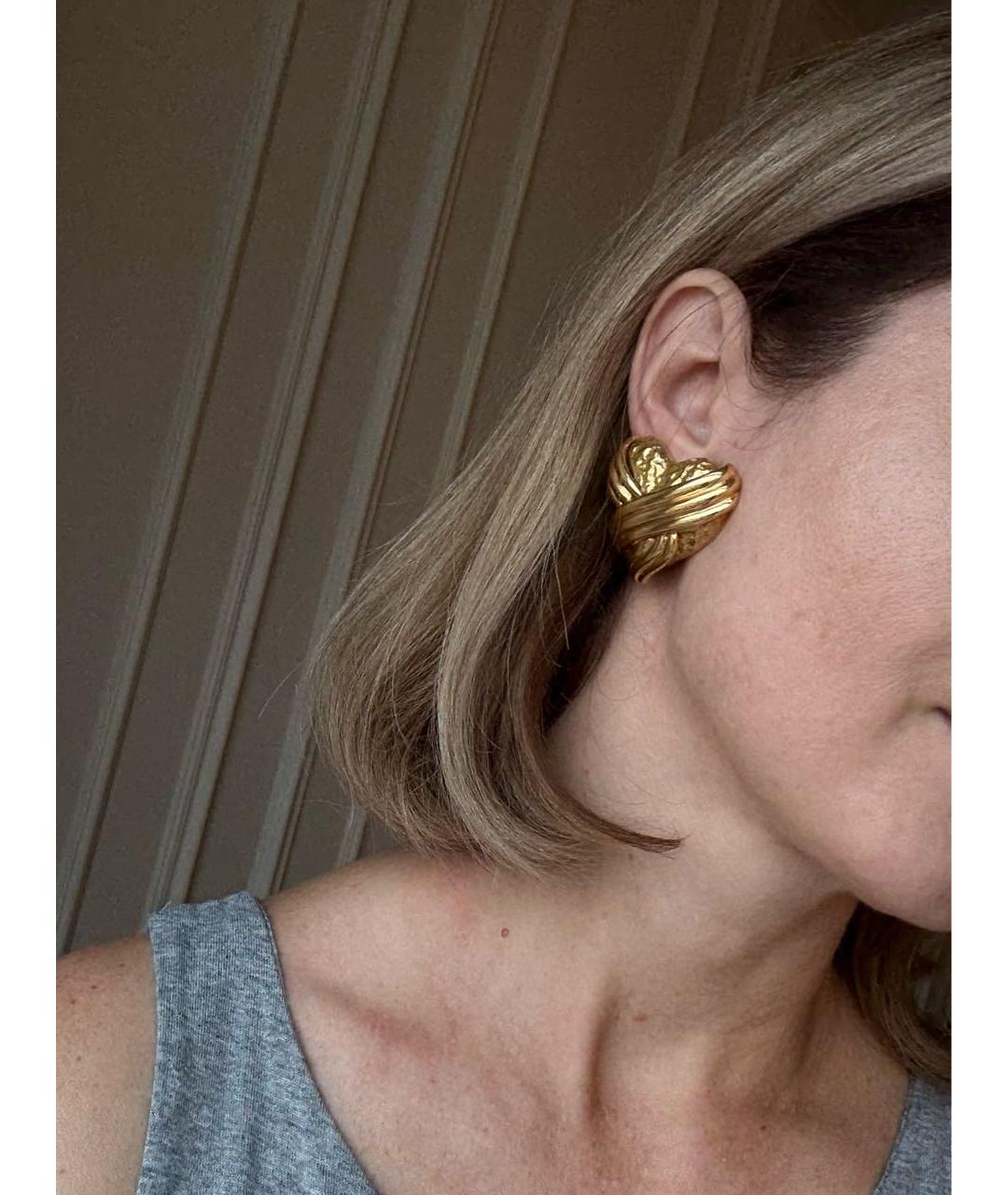 SAINT LAURENT Золотые металлические клипсы, фото 7