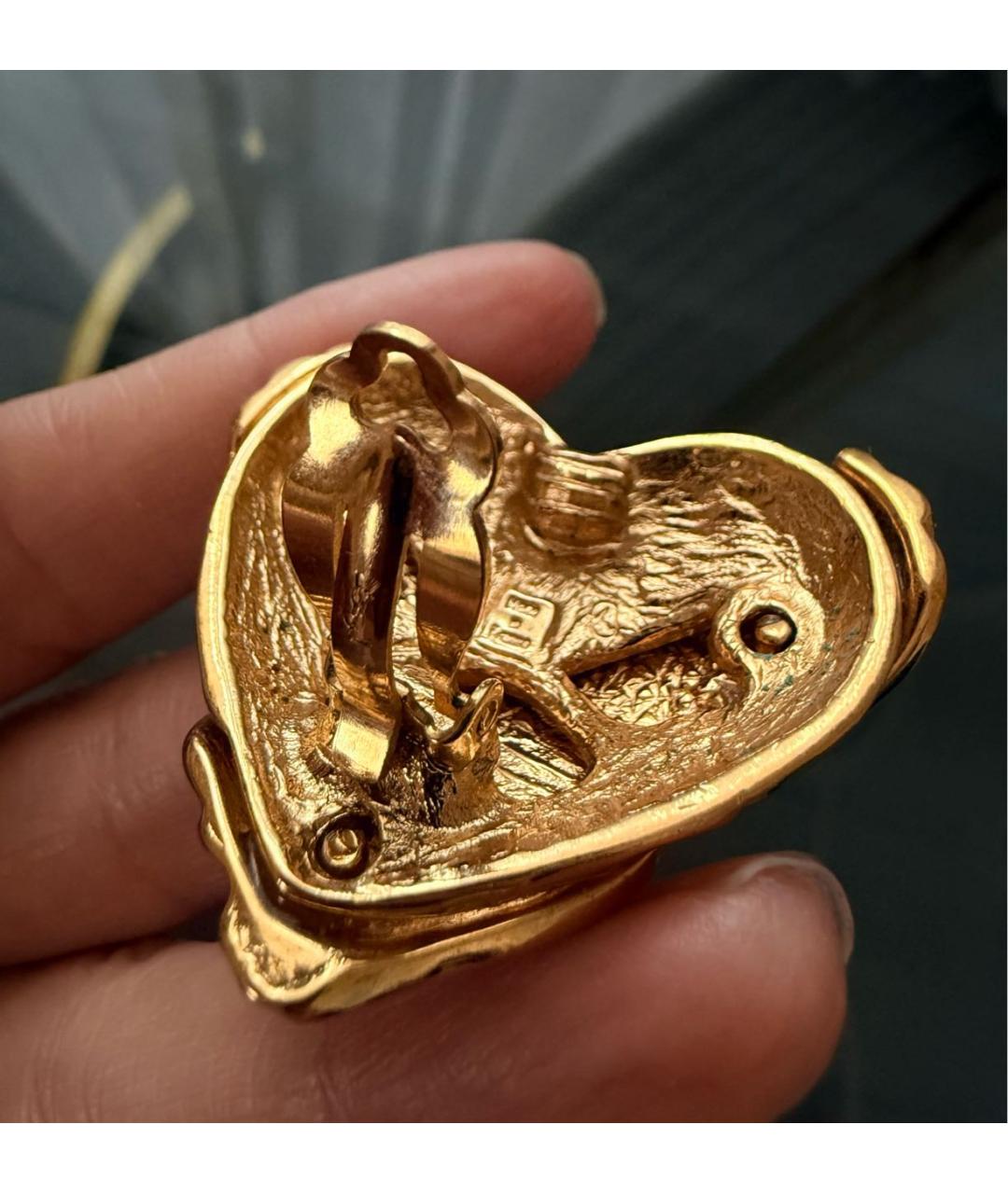 SAINT LAURENT Золотые металлические клипсы, фото 3