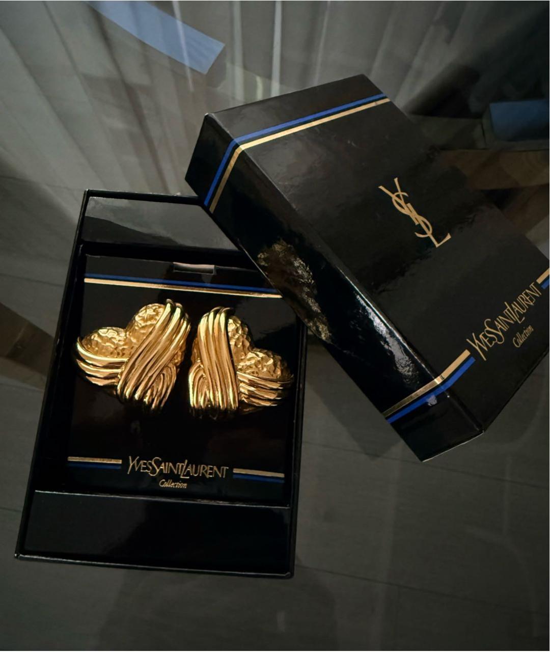 SAINT LAURENT Золотые металлические клипсы, фото 2