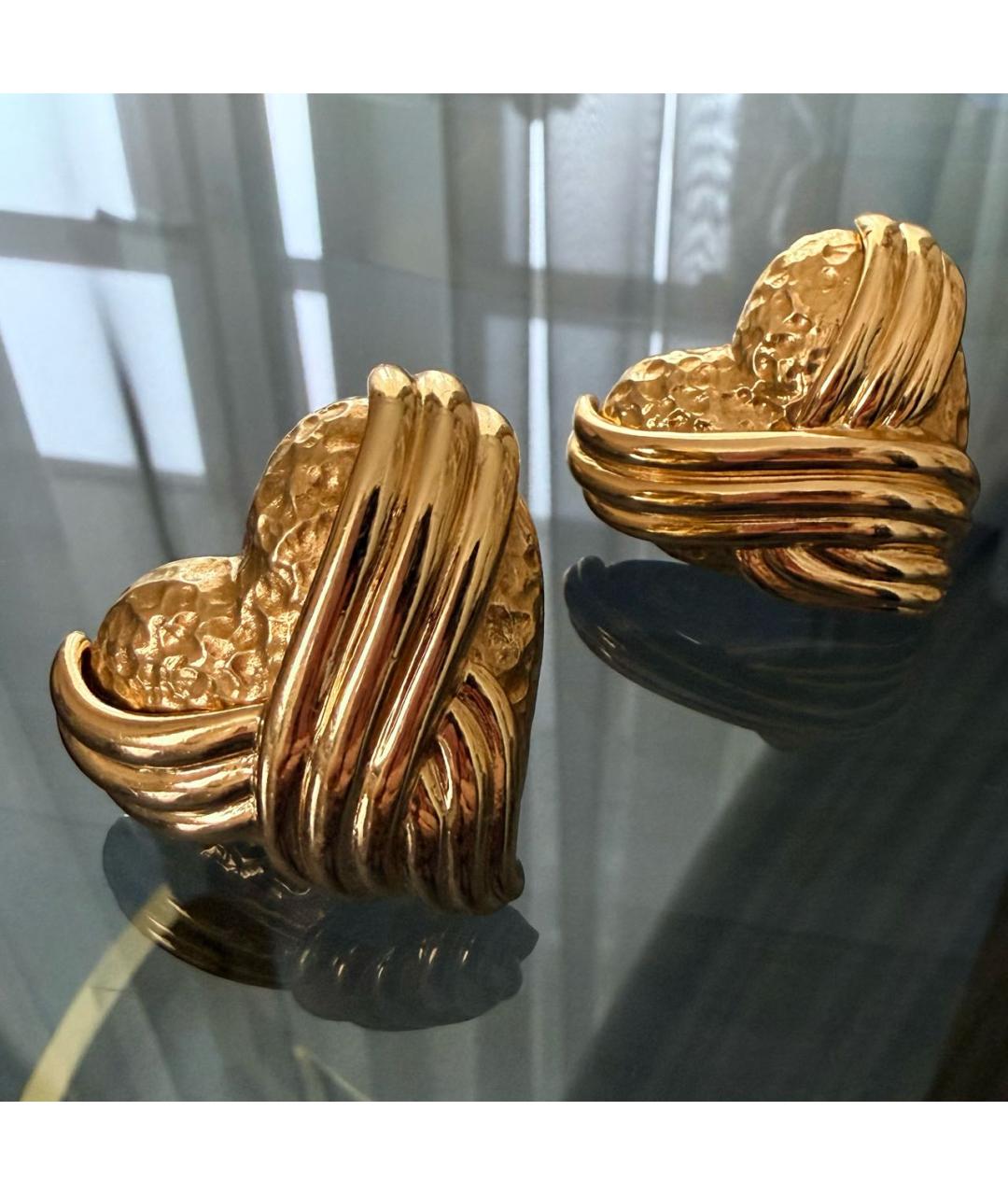 SAINT LAURENT Золотые металлические клипсы, фото 5