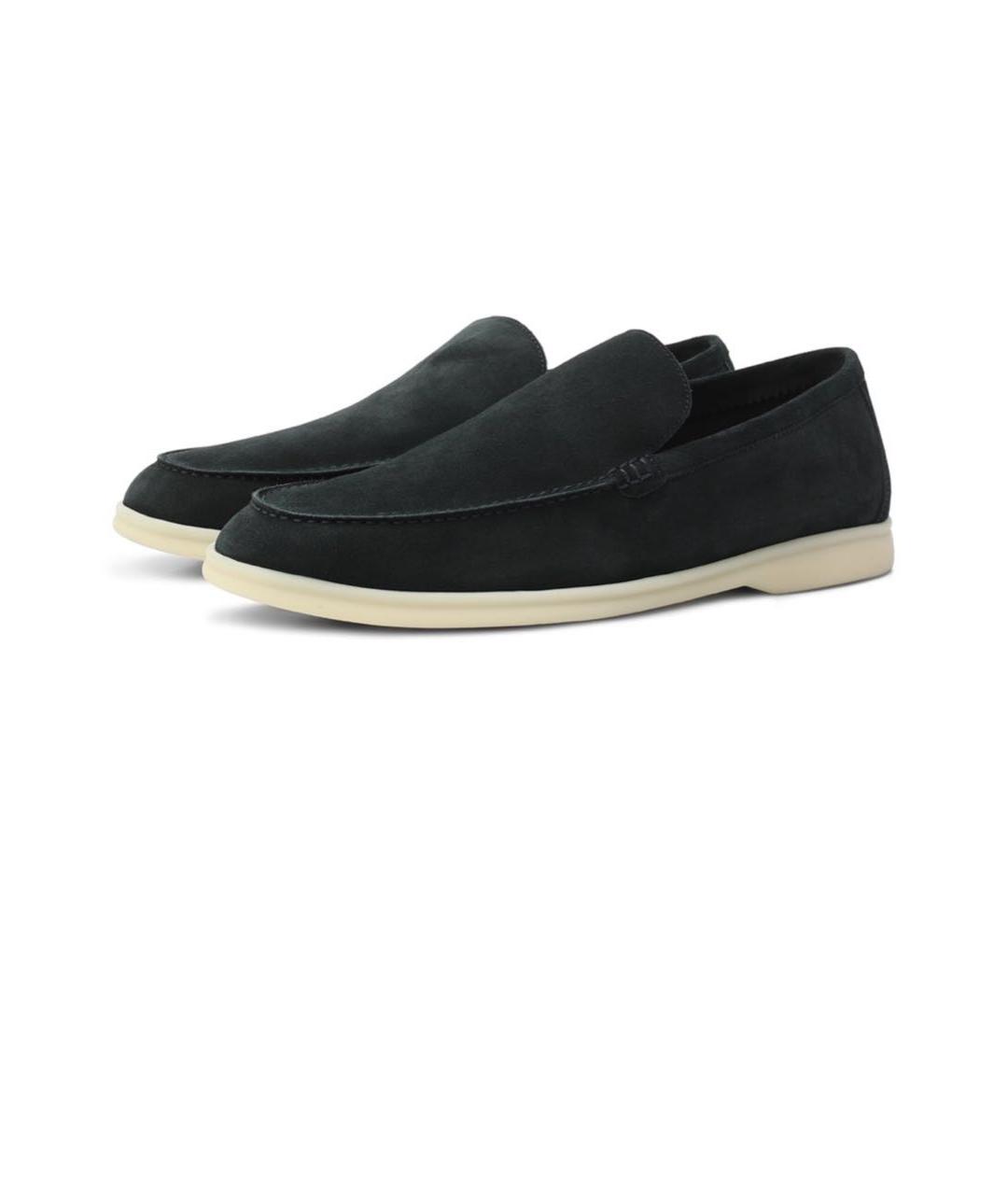 LORO PIANA Темно-синие замшевые лоферы, фото 2