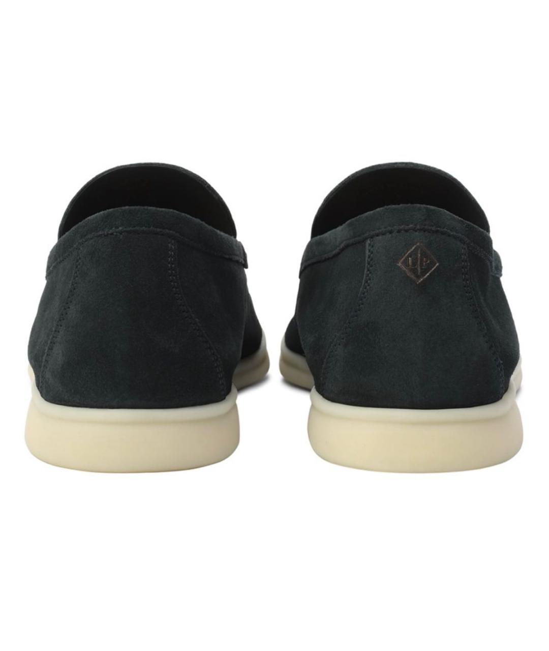 LORO PIANA Темно-синие замшевые лоферы, фото 4