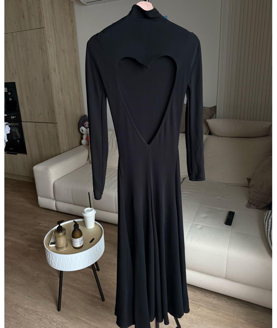 ALAIA Черное вискозное повседневное платье, фото 2