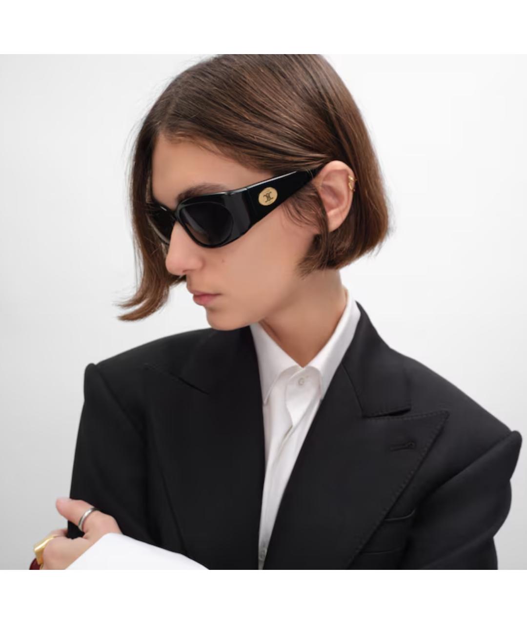 CELINE Черные пластиковые солнцезащитные очки, фото 3