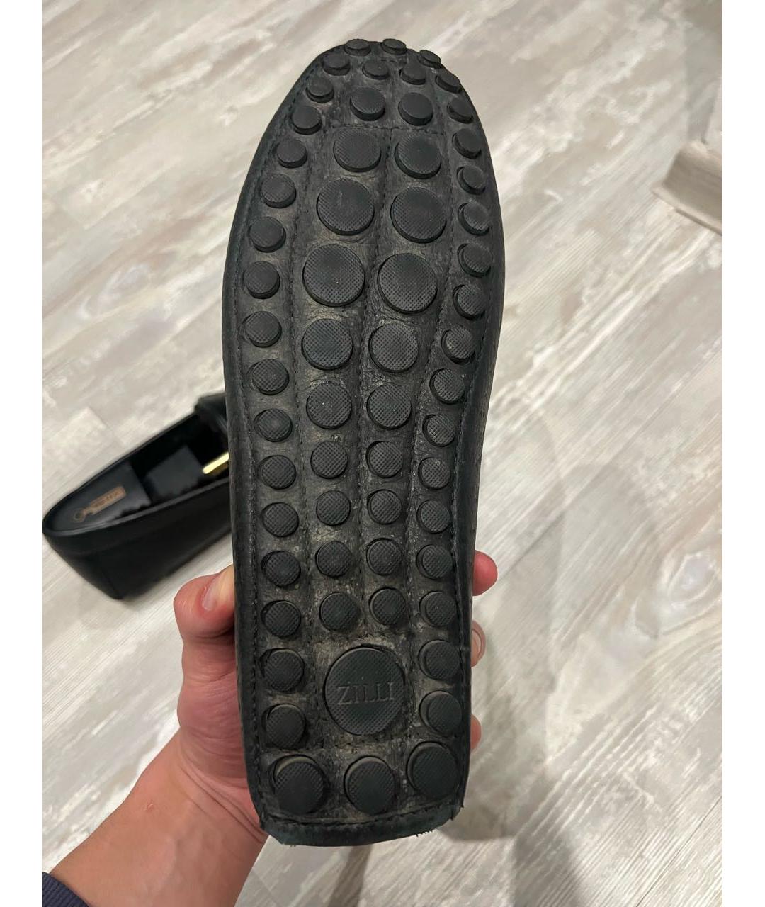 ZILLI Черные кожаные мокасины, фото 4