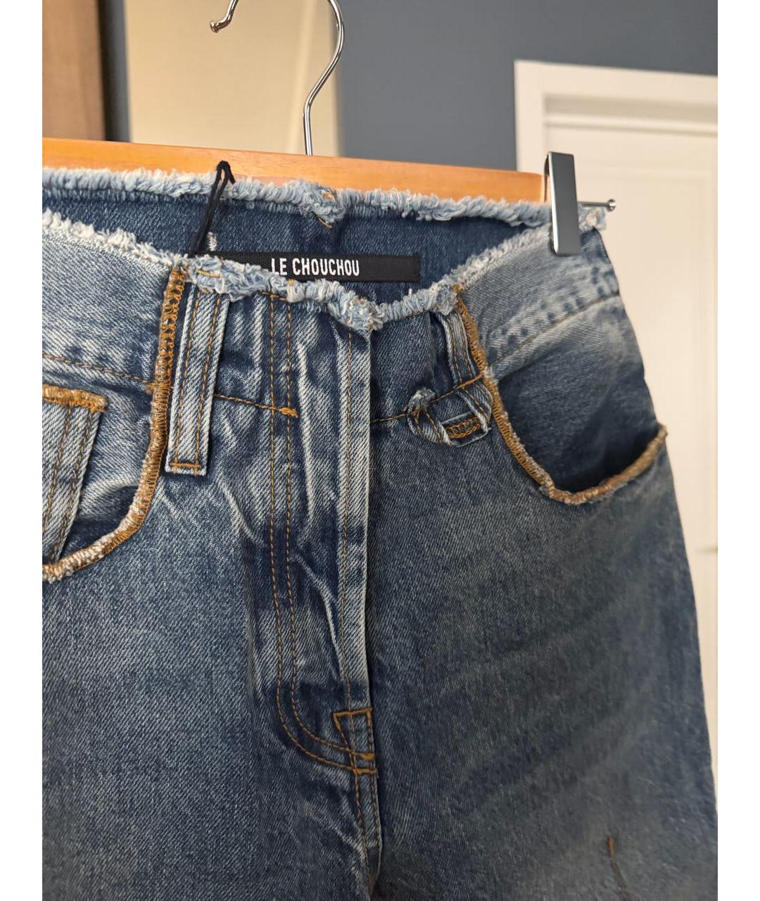 JACQUEMUS Голубые хлопковые прямые джинсы, фото 3