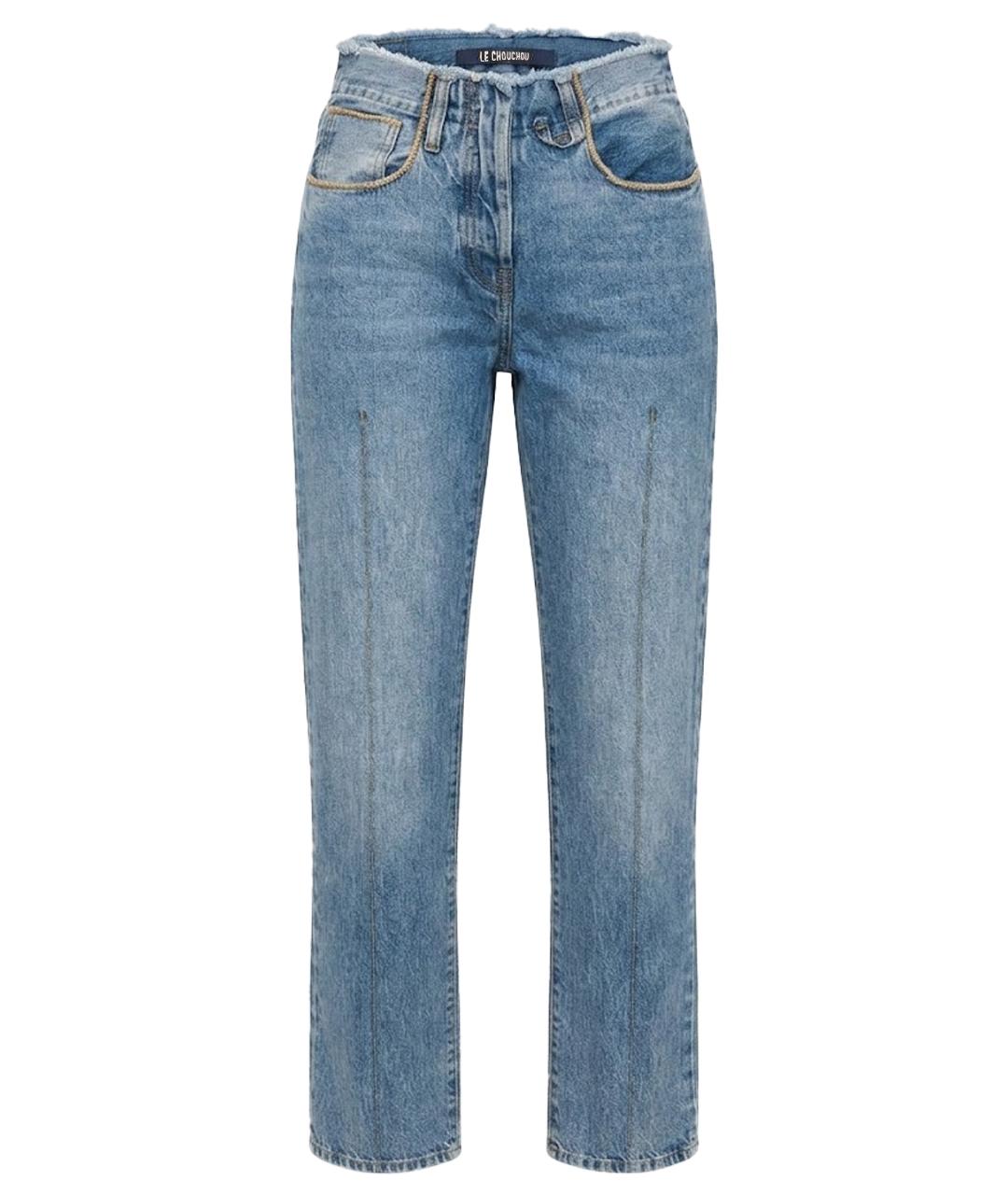 JACQUEMUS Голубые хлопковые прямые джинсы, фото 1