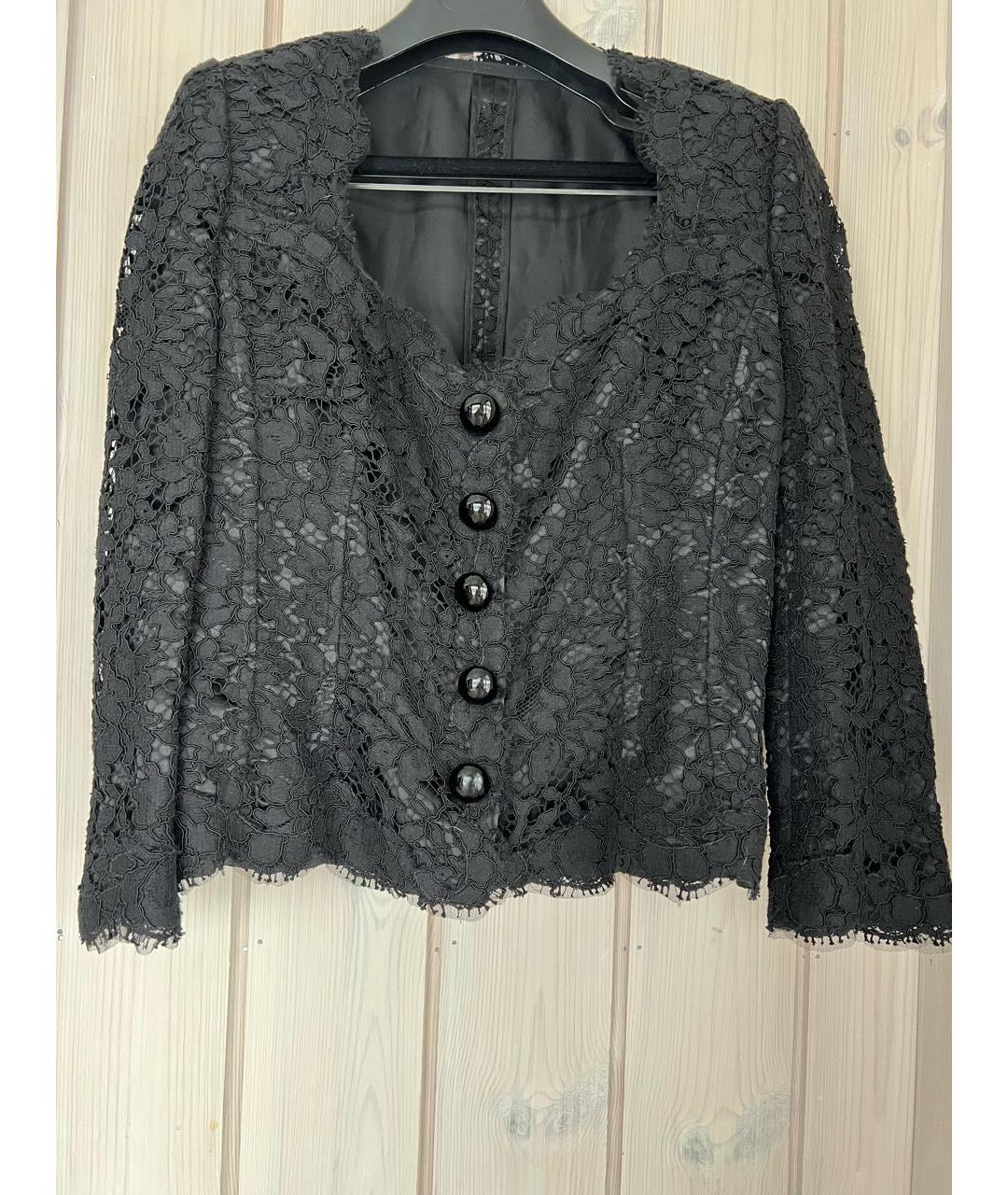 DOLCE&GABBANA Черный кружевной жакет/пиджак, фото 8