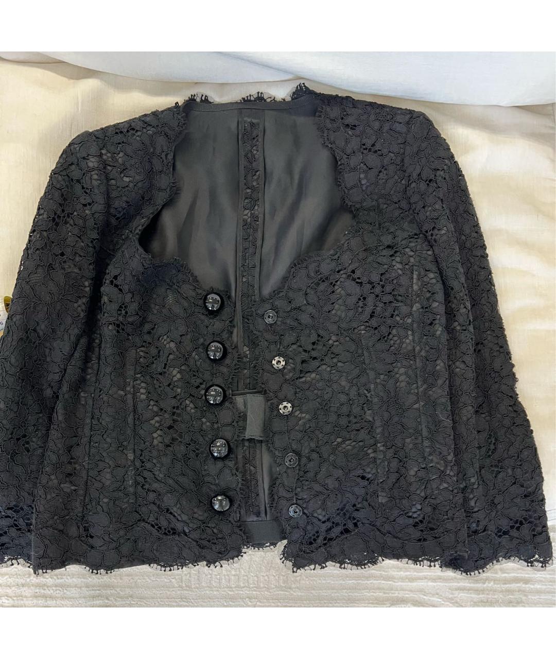 DOLCE&GABBANA Черный кружевной жакет/пиджак, фото 6