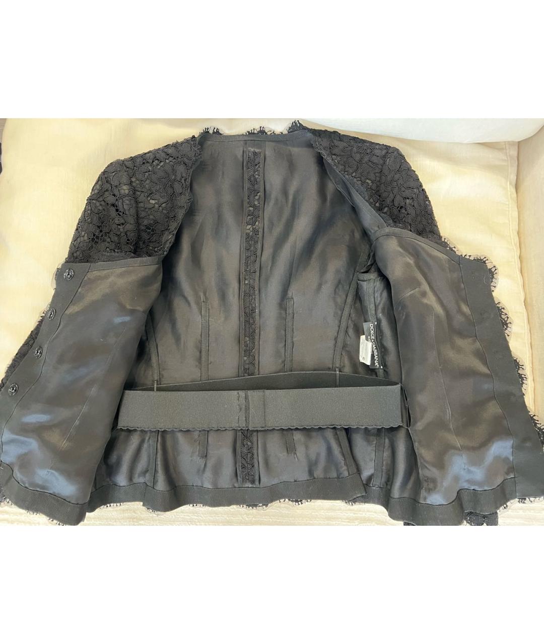 DOLCE&GABBANA Черный кружевной жакет/пиджак, фото 4