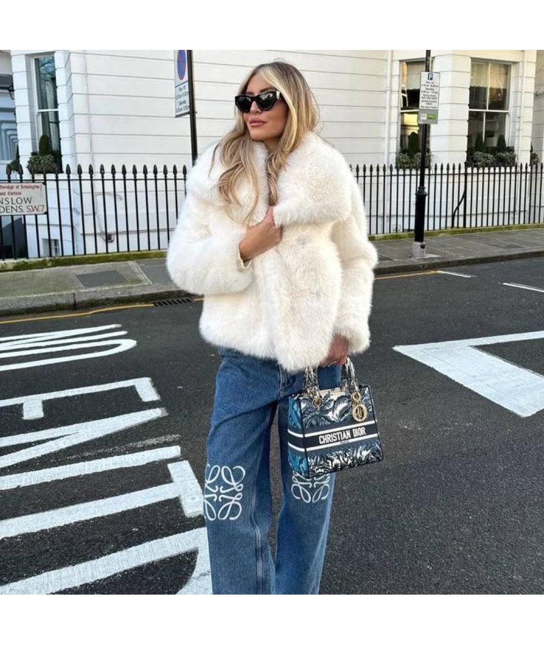 CHRISTIAN DIOR Темно-синяя жаккардовая сумка тоут, фото 5