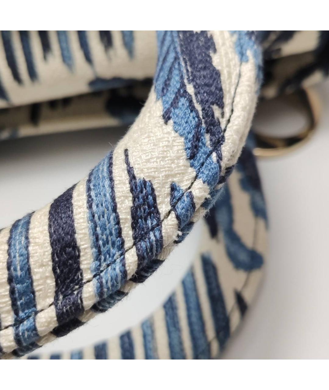 CHRISTIAN DIOR Темно-синяя жаккардовая сумка тоут, фото 4