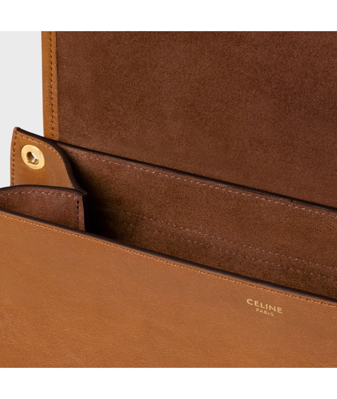 CELINE Коричневая кожаная сумка тоут, фото 4