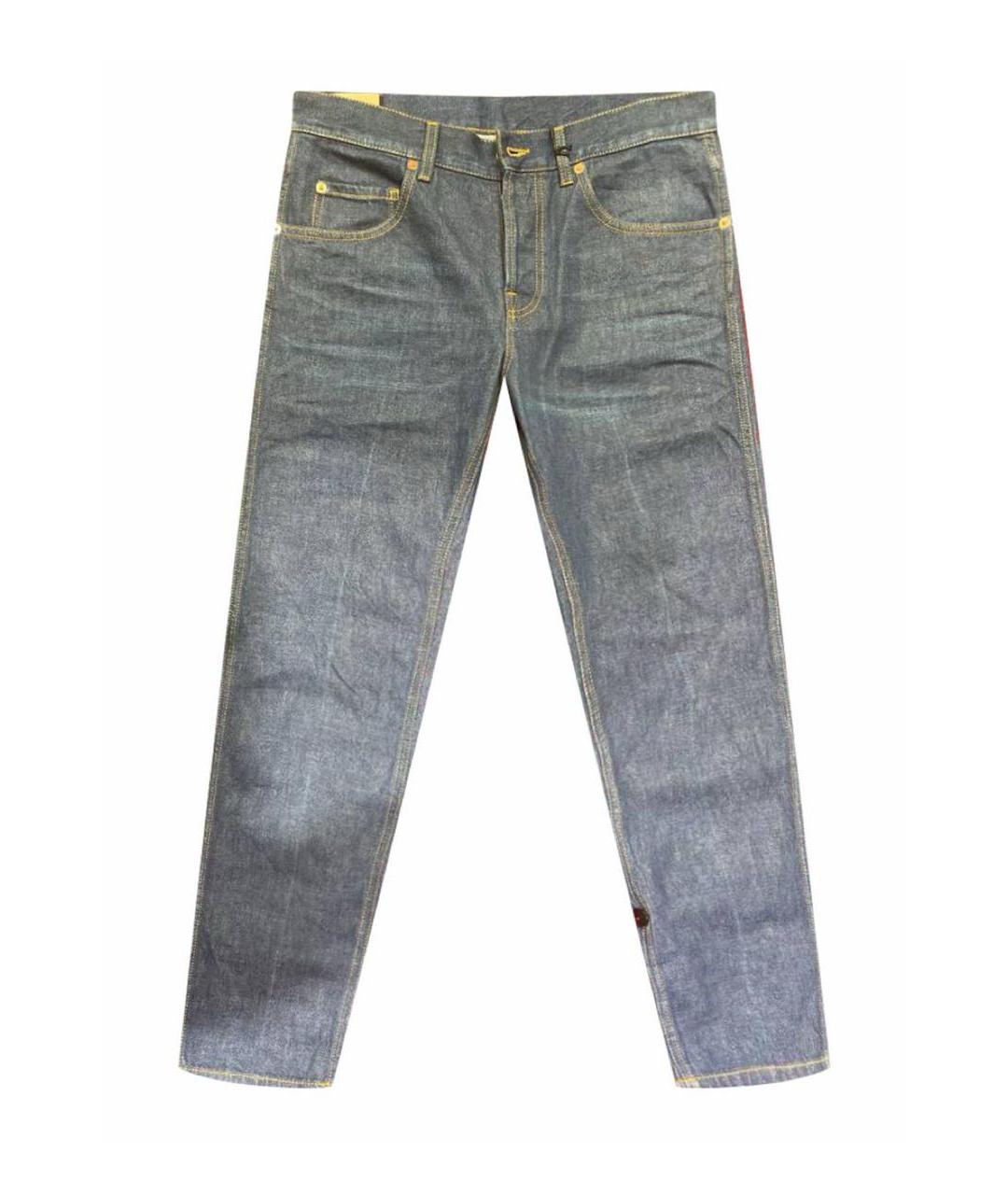 GUCCI Синие хлопковые прямые джинсы, фото 7