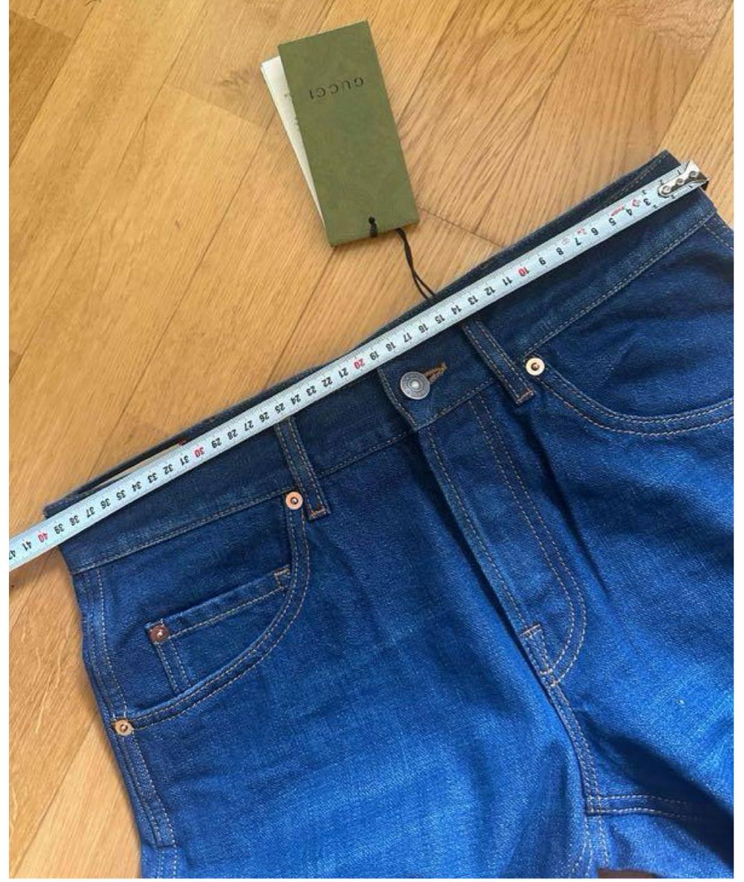 GUCCI Синие хлопковые прямые джинсы, фото 4