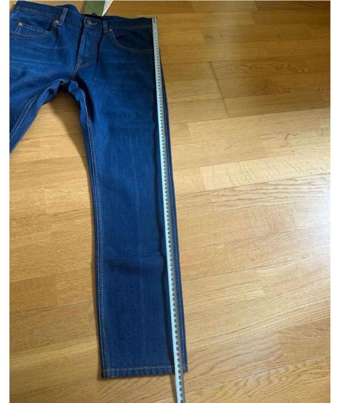 GUCCI Синие хлопковые прямые джинсы, фото 5