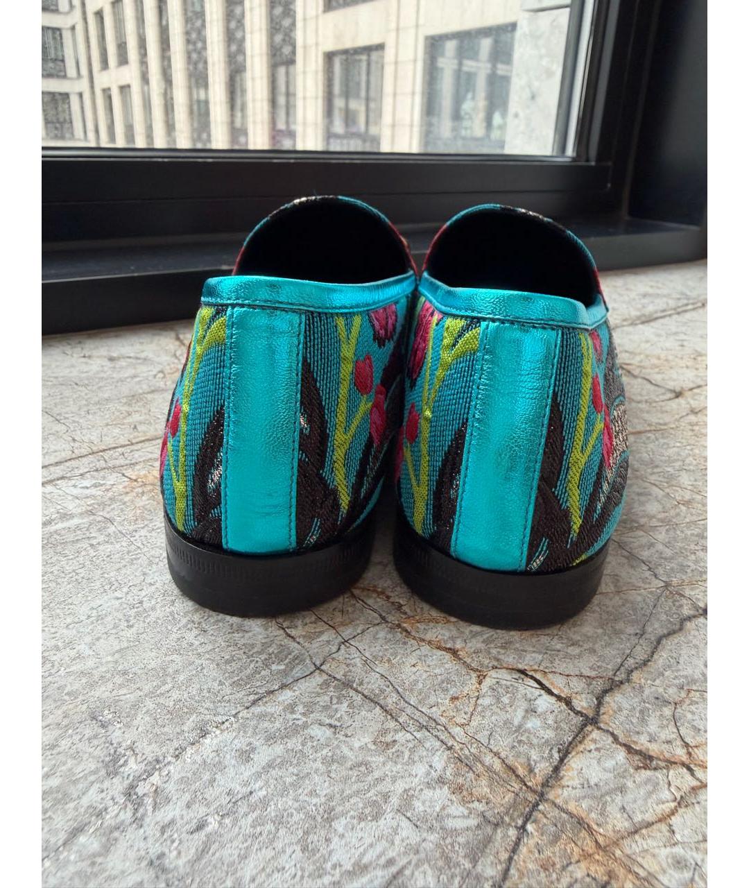 GUCCI Мульти текстильные лоферы, фото 4