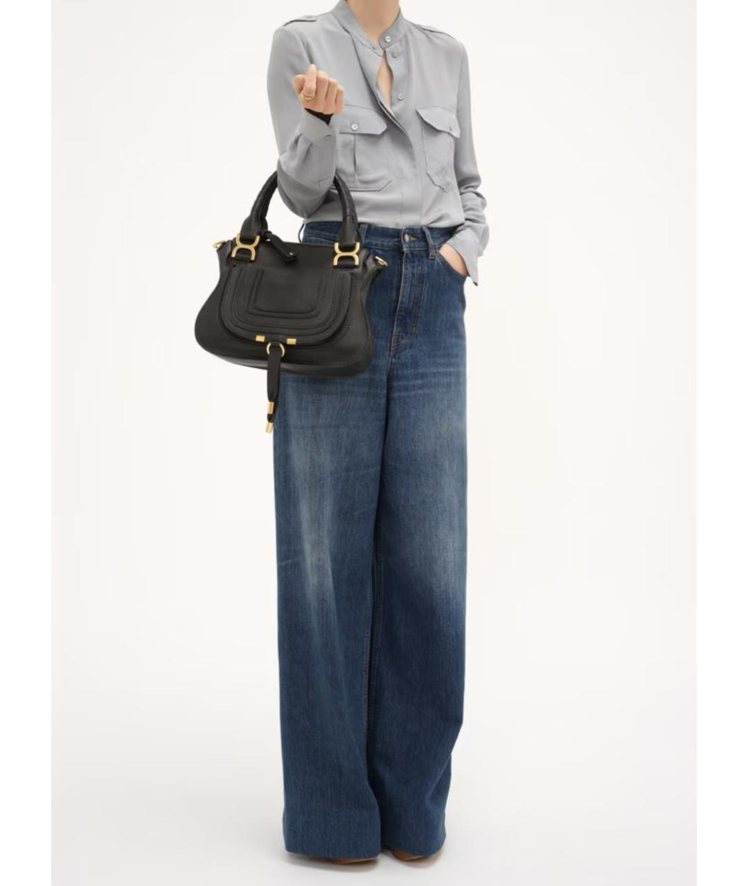 CHLOE Черная кожаная сумка через плечо, фото 2