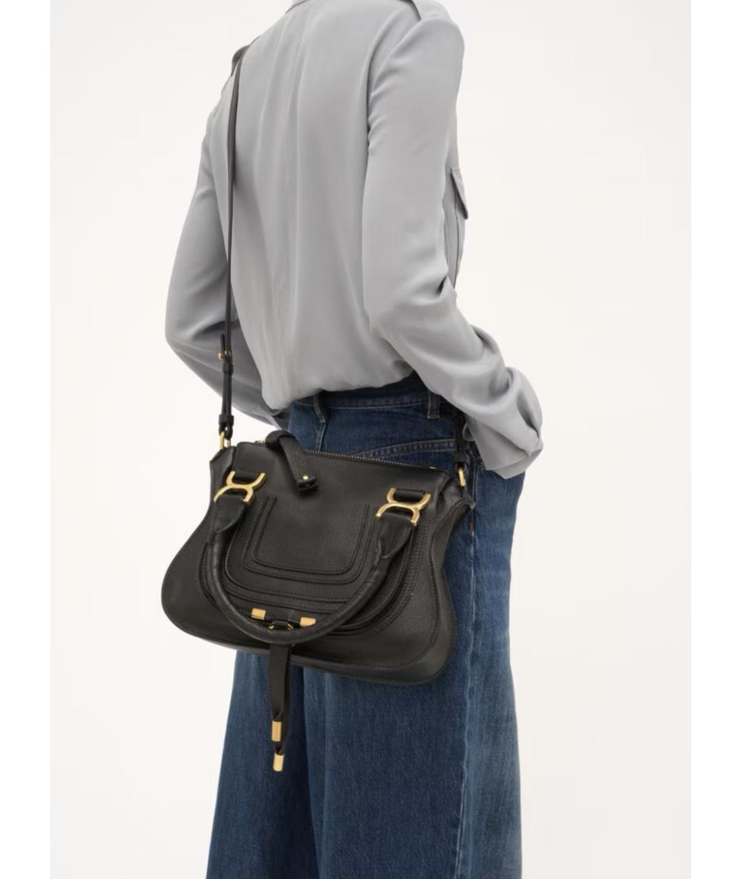 CHLOE Черная кожаная сумка через плечо, фото 3