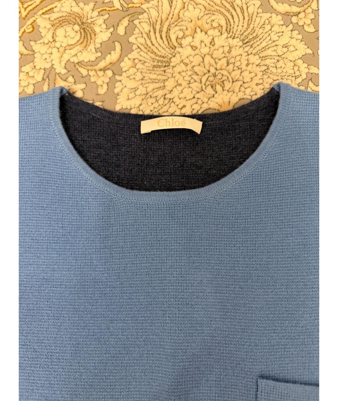 CHLOE Голубой кашемировый джемпер / свитер, фото 2