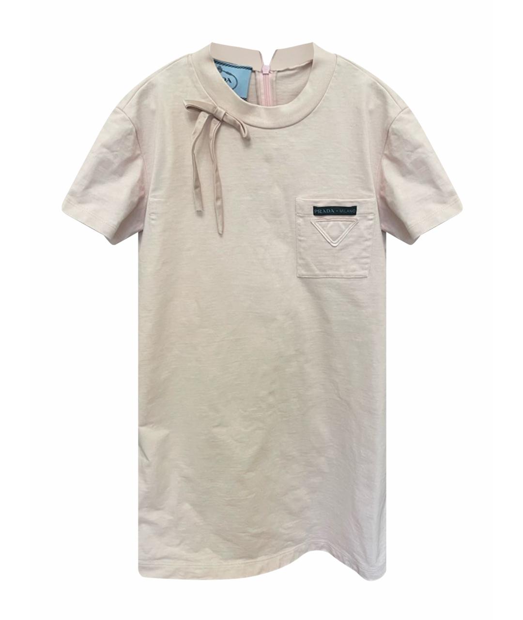 PRADA Розовое хлопковое повседневное платье, фото 1