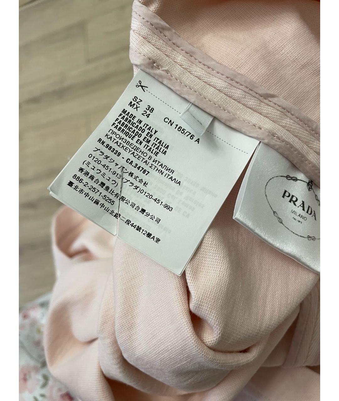 PRADA Розовое хлопковое повседневное платье, фото 5