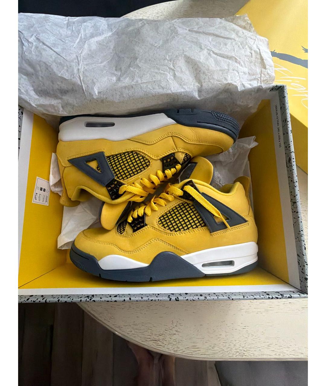 JORDAN Желтые высокие кроссовки / кеды, фото 5