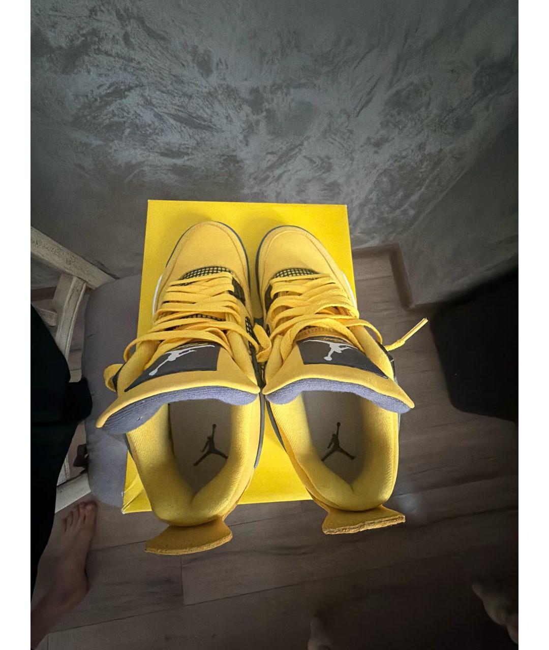 JORDAN Желтые высокие кроссовки / кеды, фото 3