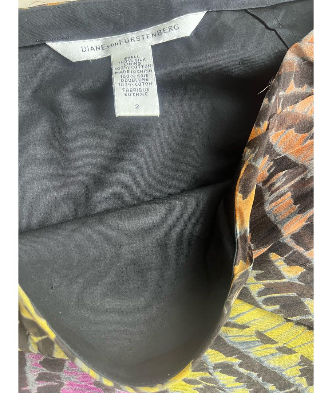 DIANE VON FURSTENBERG Мульти шелковая юбка мини, фото 3