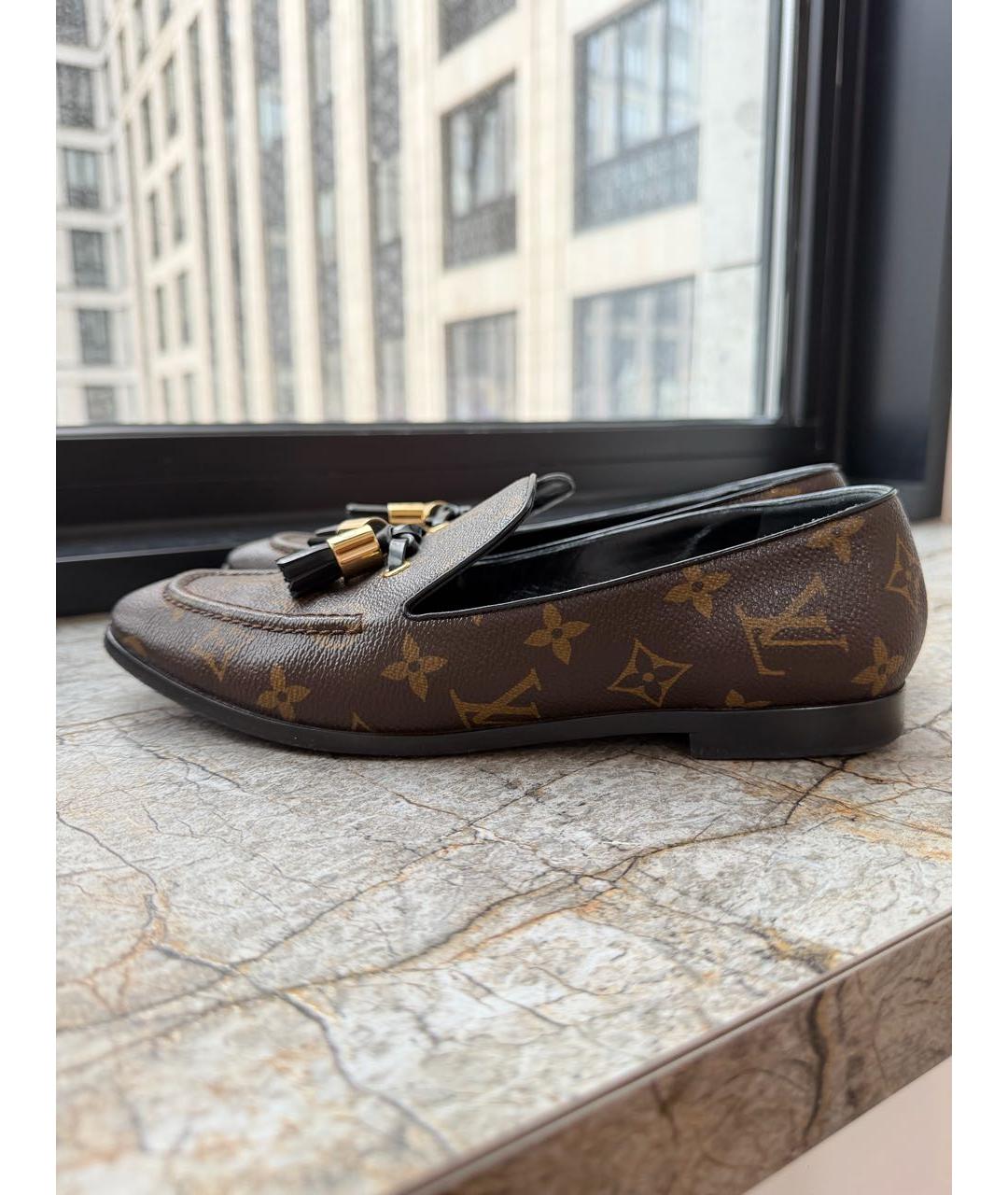 LOUIS VUITTON Коричневые лоферы, фото 7
