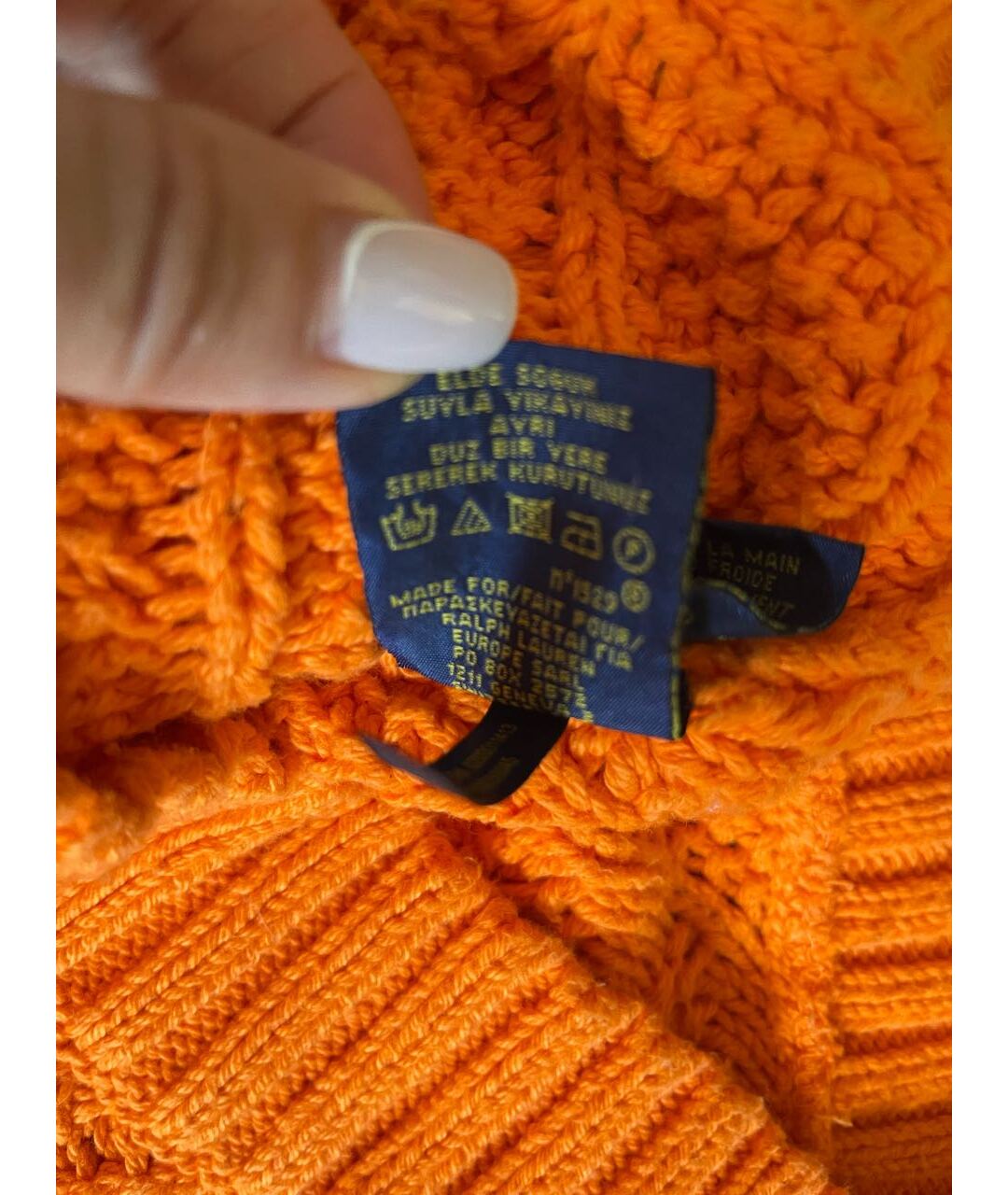 POLO RALPH LAUREN Оранжевый хлопковый джемпер / свитер, фото 6
